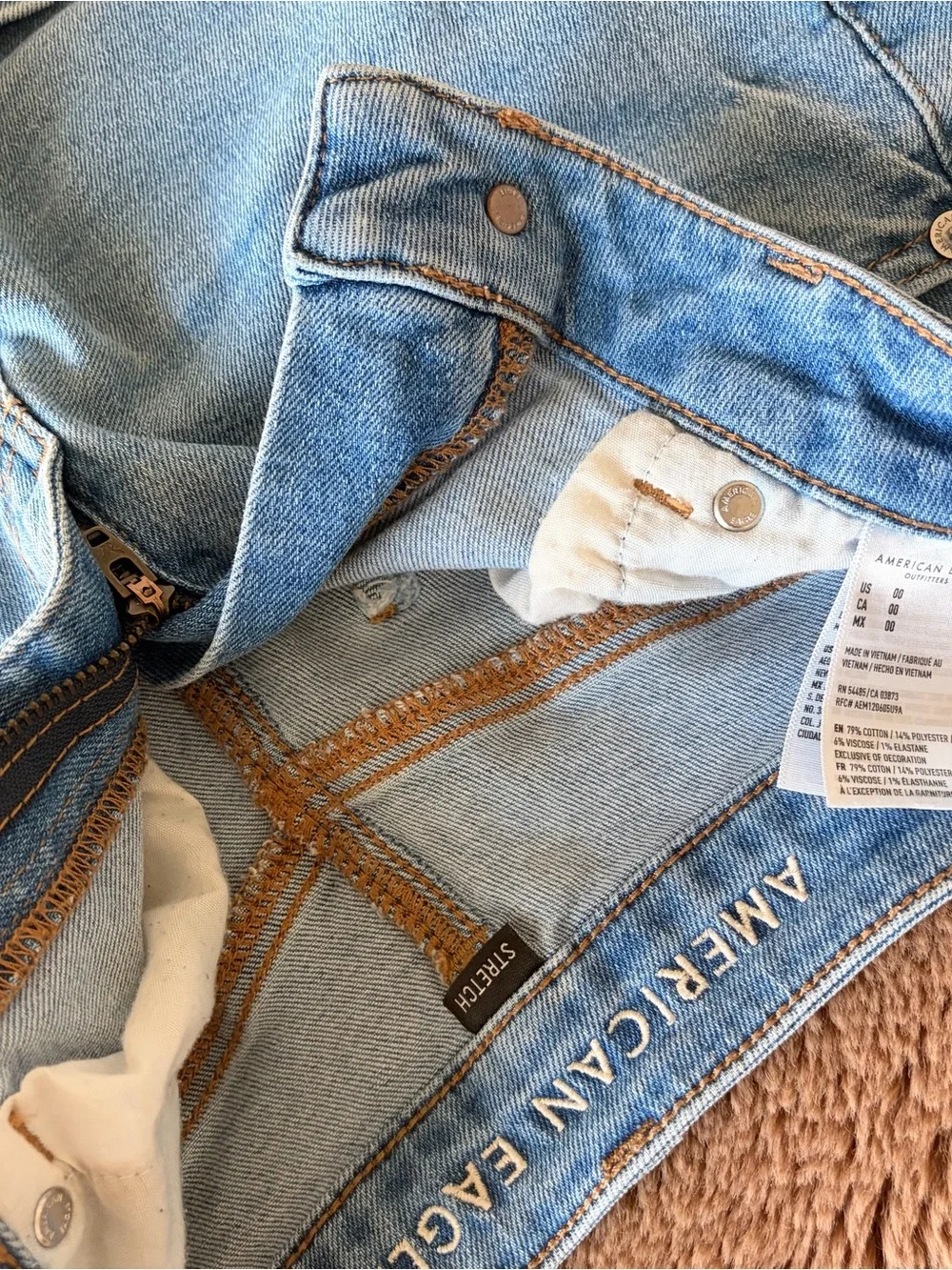 American Eagle Outfitters Light Wash High-Rise Denim Shorts